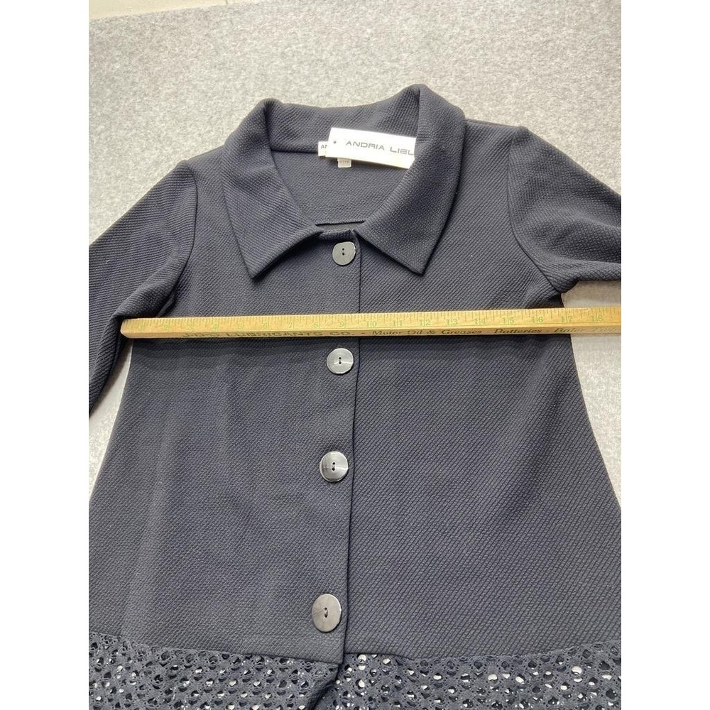 Andria Lieu Collection Jacket Womens Medium Black Long Jamie Lace Made USA - Picture 10 of 15